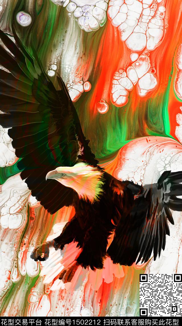 R2206094A.jpg - 1502212 - 火烈鸟 老鹰 抽象绘画 - 数码印花花型 － 男装花型设计 － 瓦栏