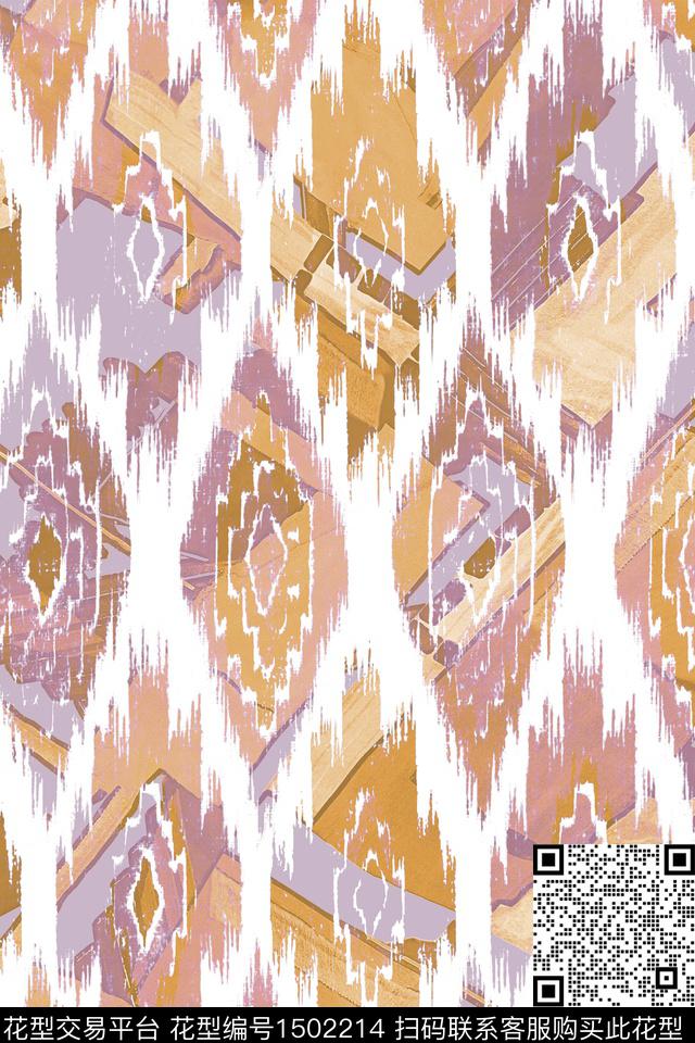 Orst_JRS0728.jpg - 1502214 - 抽象 做旧 条纹 - 数码印花花型 － 女装花型设计 － 瓦栏