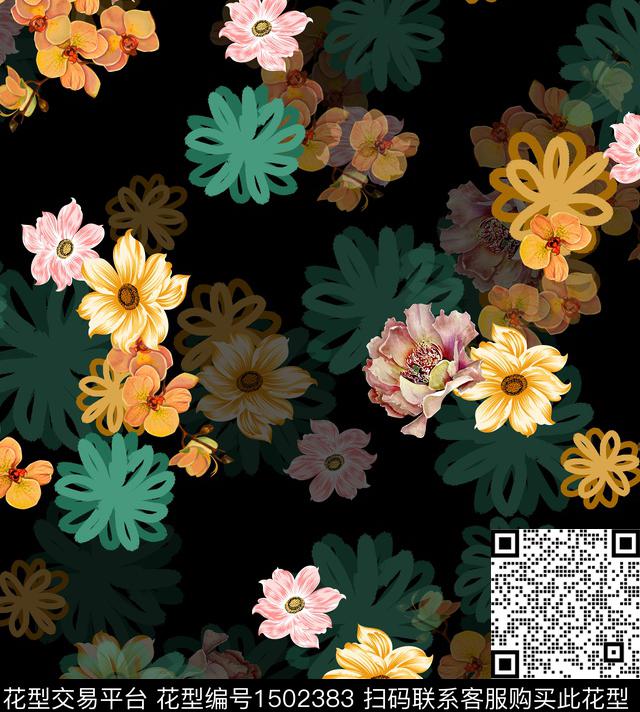 102556.jpg - 1502383 - 连衣裙 女装 花卉 - 传统印花花型 － 女装花型设计 － 瓦栏