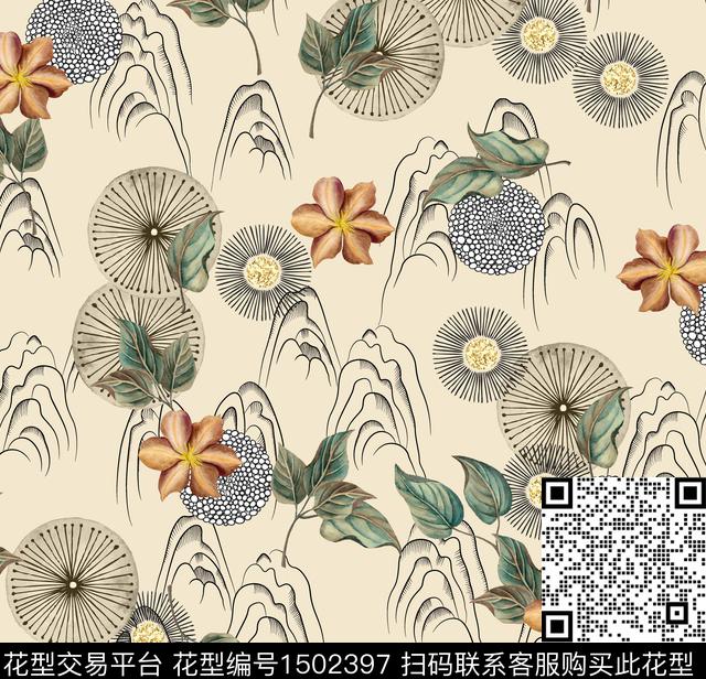 102557.jpg - 1502397 - 连衣裙 女装 花卉 - 传统印花花型 － 女装花型设计 － 瓦栏