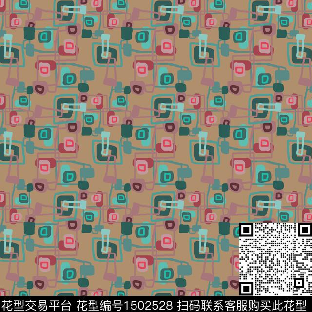 几何手绘趣味传统印花花型下载（图片编号: 1502528） - 瓦栏（Walan）