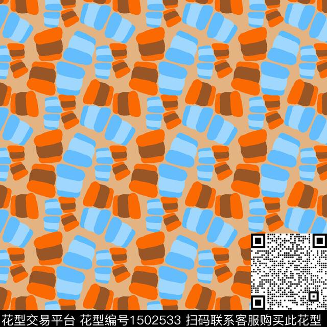 几何手绘趣味传统印花花型下载（图片编号: 1502533） - 瓦栏（Walan）