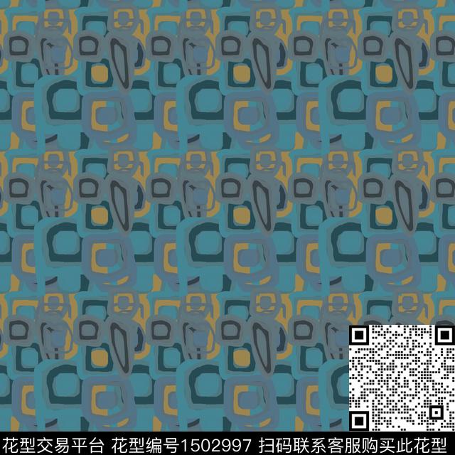 线条几何手绘数码印花花型下载（图片编号: 1502997） - 瓦栏（Walan）