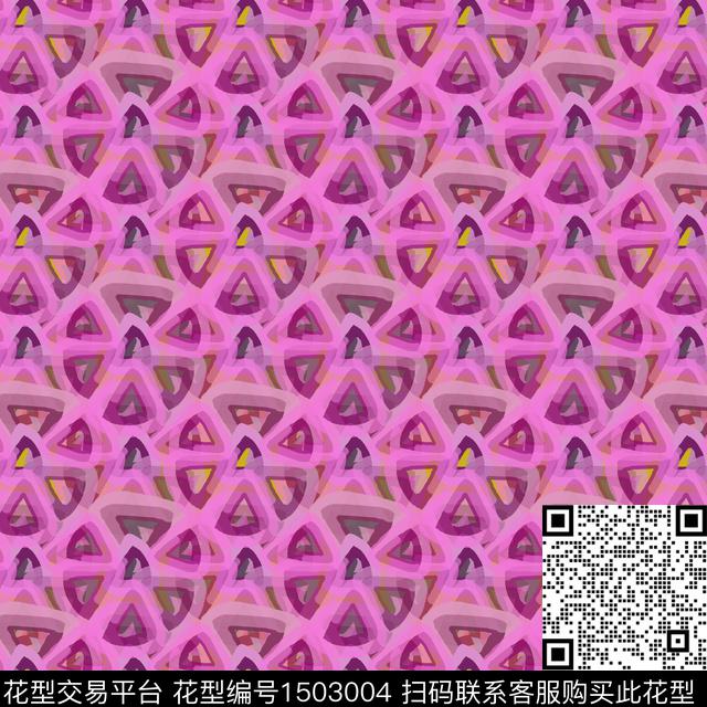 线条几何手绘数码印花花型下载（图片编号: 1503004） - 瓦栏（Walan）