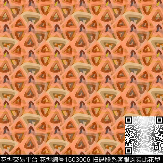 线条几何手绘数码印花花型下载（图片编号: 1503006） - 瓦栏（Walan）