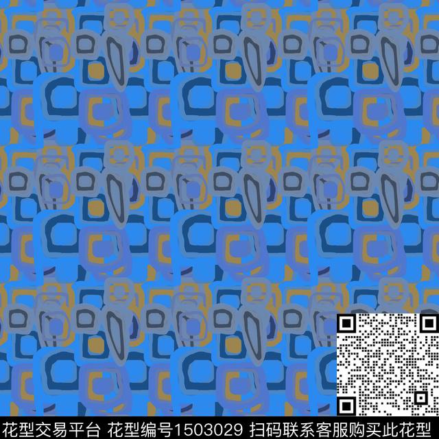 线条几何手绘数码印花花型下载（图片编号: 1503029） - 瓦栏（Walan）