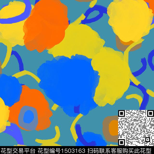 手绘涂鸦圆形传统印花花型下载（图片编号: 1503163） - 瓦栏（Walan）