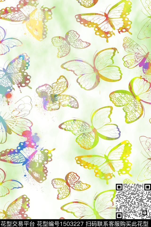 XZ3556.jpg - 1503227 - 小清新 真丝 蝴蝶 - 数码印花花型 － 女装花型设计 － 瓦栏