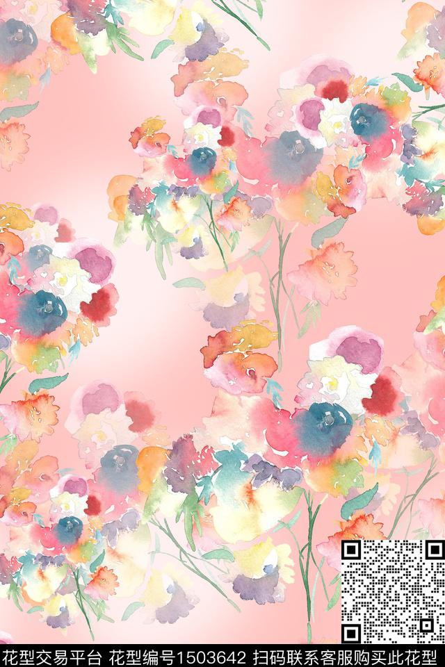 XZ3573.jpg - 1503642 - 花卉 小清新 真丝 - 数码印花花型 － 女装花型设计 － 瓦栏