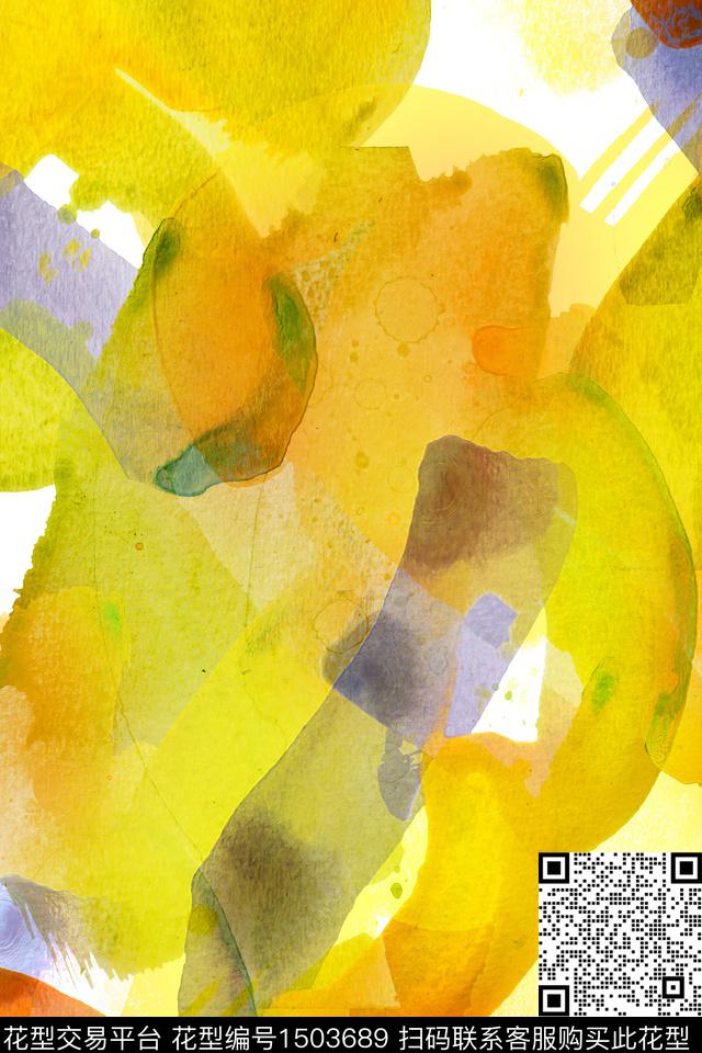 肌理扎染花型大牌风数码印花花型下载（图片编号: 1503689） - 瓦栏（Walan）