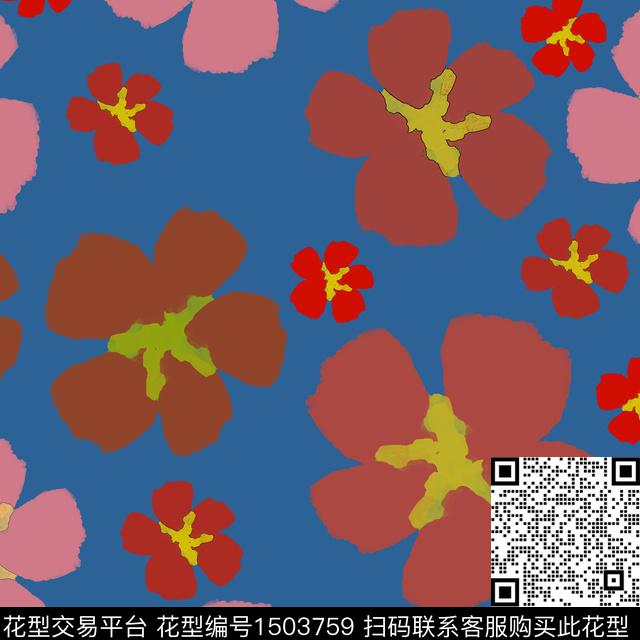 花卉手绘小碎花传统印花花型下载（图片编号: 1503759） - 瓦栏（Walan）