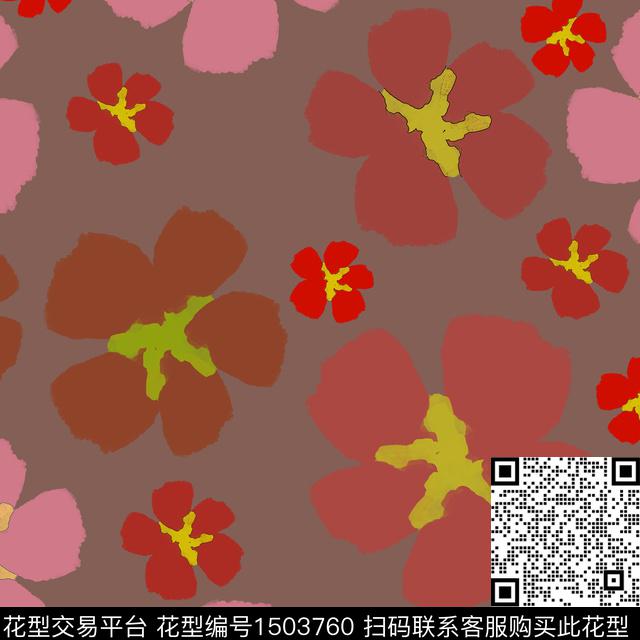 花卉手绘小碎花传统印花花型下载（图片编号: 1503760） - 瓦栏（Walan）