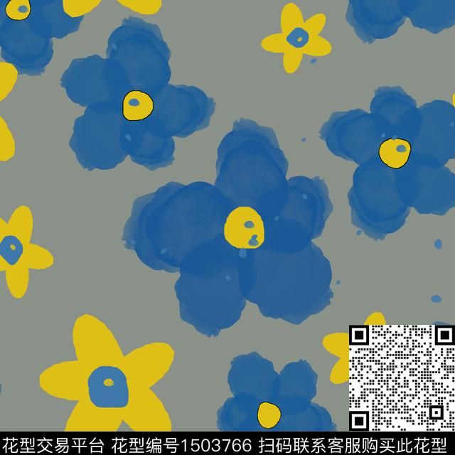 花卉手绘小碎花传统印花花型下载（图片编号: 1503766） - 瓦栏（Walan）
