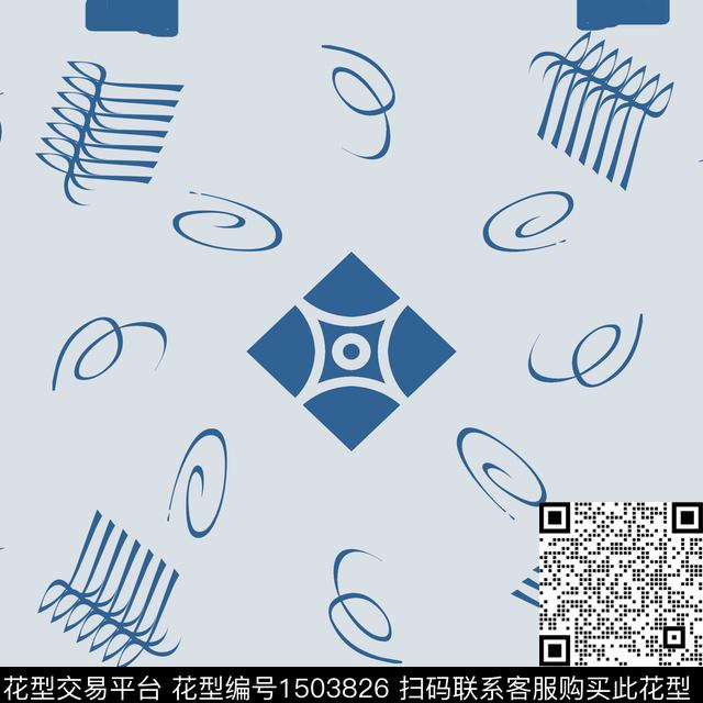格子几何商务传统印花花型下载（图片编号: 1503826） - 瓦栏（Walan）