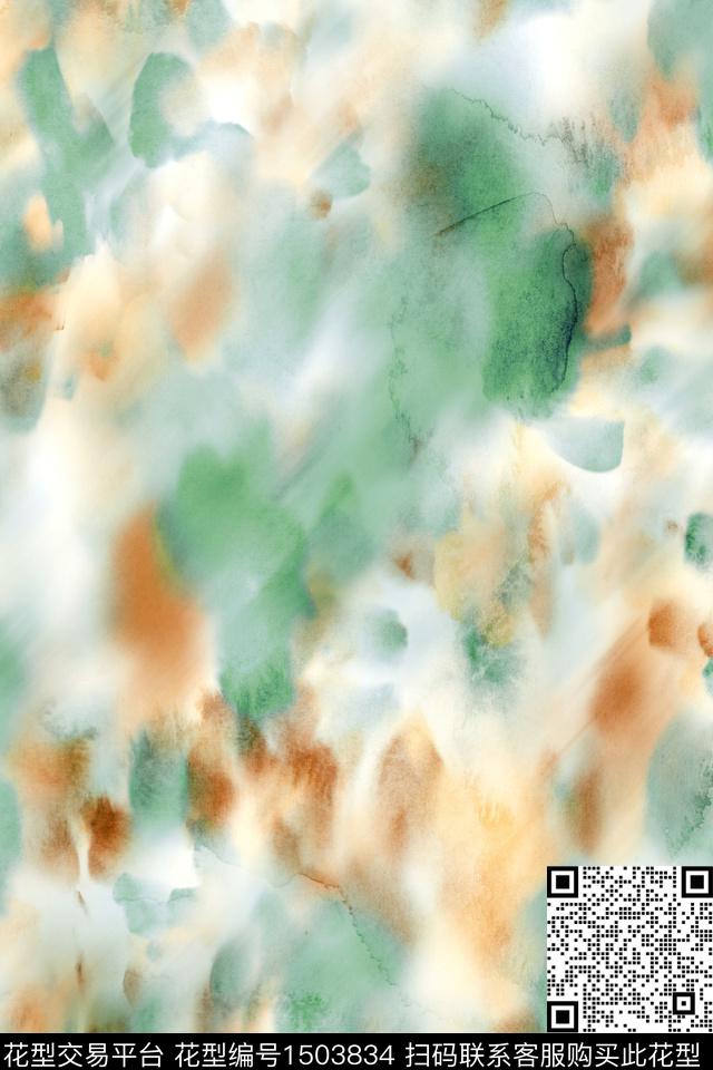 炫彩水彩抽象花卉数码印花花型下载（图片编号: 1503834） - 瓦栏（Walan）