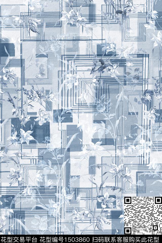 肌理大牌风抽象数码印花花型下载（图片编号: 1503860） - 瓦栏（Walan）