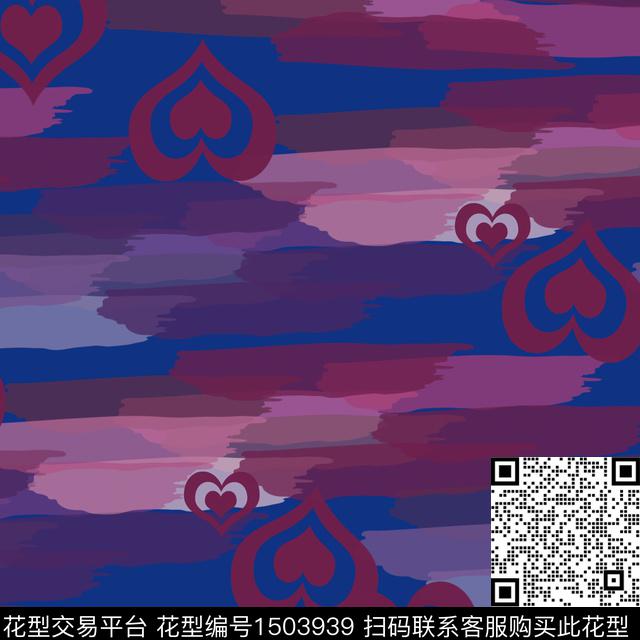 水彩笔触趣味数码印花花型下载（图片编号: 1503939） - 瓦栏（Walan）