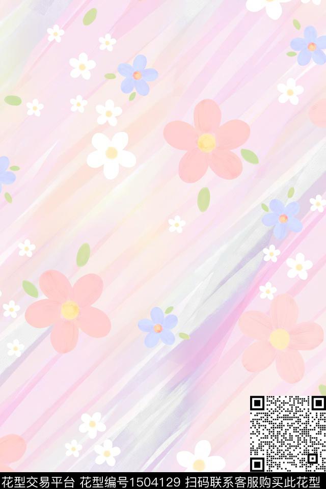 肌理花卉大牌风数码印花花型下载（图片编号: 1504129） - 瓦栏（Walan）