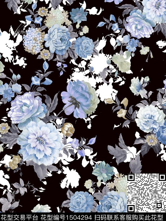 2022-7月-n1.jpg - 1504294 - 定位花 几何 黑白花型 - 数码印花花型 － 女装花型设计 － 瓦栏