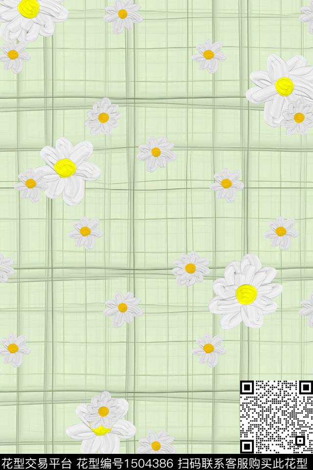 格子几何大牌风数码印花花型下载（图片编号: 1504386） - 瓦栏（Walan）