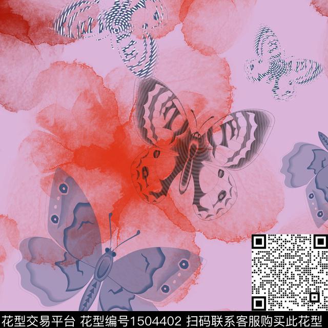 20220713-趣味-9-00.jpg - 1504402 - 趣味 水彩花卉 蝴蝶 - 数码印花花型 － 女装花型设计 － 瓦栏