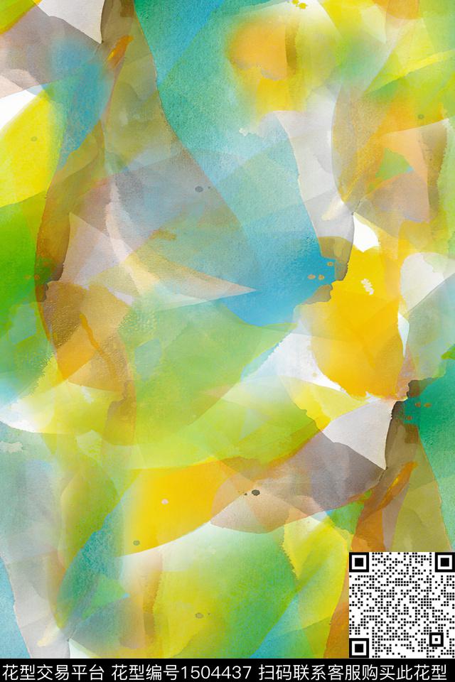 肌理抽象小清新数码印花花型下载（图片编号: 1504437） - 瓦栏（Walan）