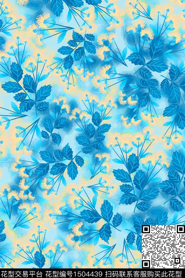 绿植树叶花卉数码印花花型下载（图片编号: 1504439） - 瓦栏（Walan）