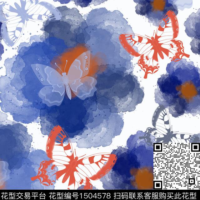 笔触趣味小碎花数码印花花型下载（图片编号: 1504578） - 瓦栏（Walan）