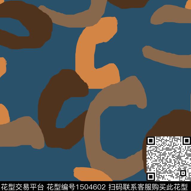字母几何笔触传统印花花型下载（图片编号: 1504602） - 瓦栏（Walan）