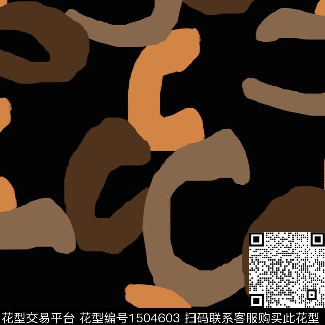 字母几何笔触传统印花花型下载（图片编号: 1504603） - 瓦栏（Walan）