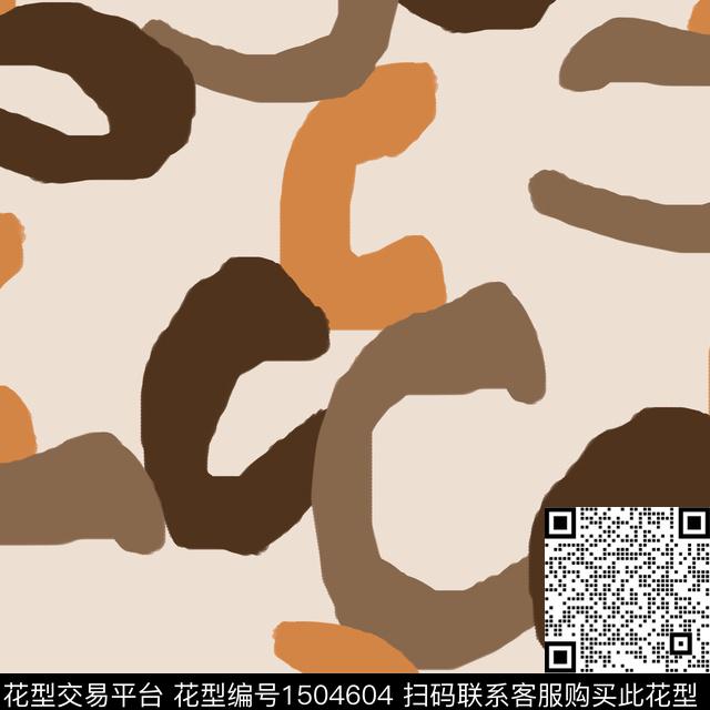 字母几何笔触传统印花花型下载（图片编号: 1504604） - 瓦栏（Walan）