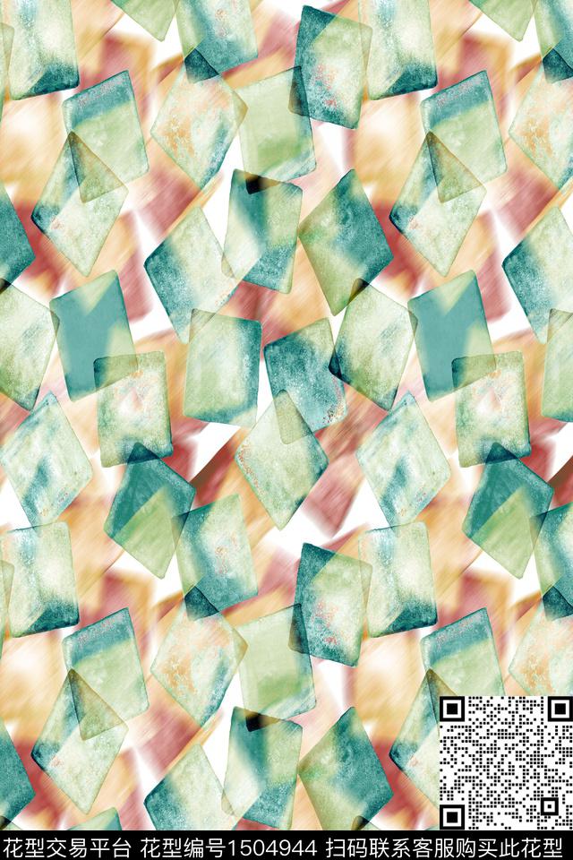 炫彩水彩肌理数码印花花型下载（图片编号: 1504944） - 瓦栏（Walan）