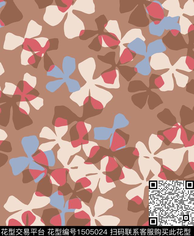  方块花11.jpg - 1505024 - 几何 花卉 大牌风 - 数码印花花型 － 女装花型设计 － 瓦栏