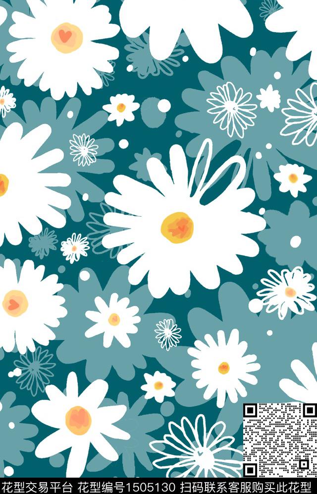 太阳花1.jpg - 1505130 - 可爱 简欧 大牌风 - 数码印花花型 － 女装花型设计 － 瓦栏