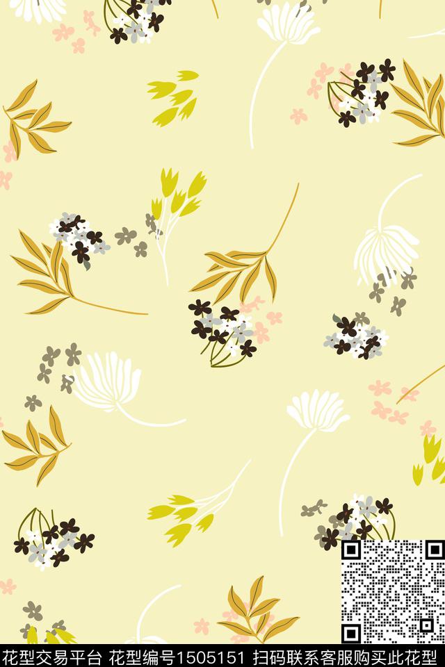 绿植树叶炫彩大牌风数码印花花型下载（图片编号: 1505151） - 瓦栏（Walan）