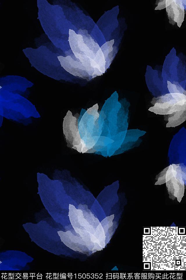 笔触花卉小碎花传统印花花型下载（图片编号: 1505352） - 瓦栏（Walan）