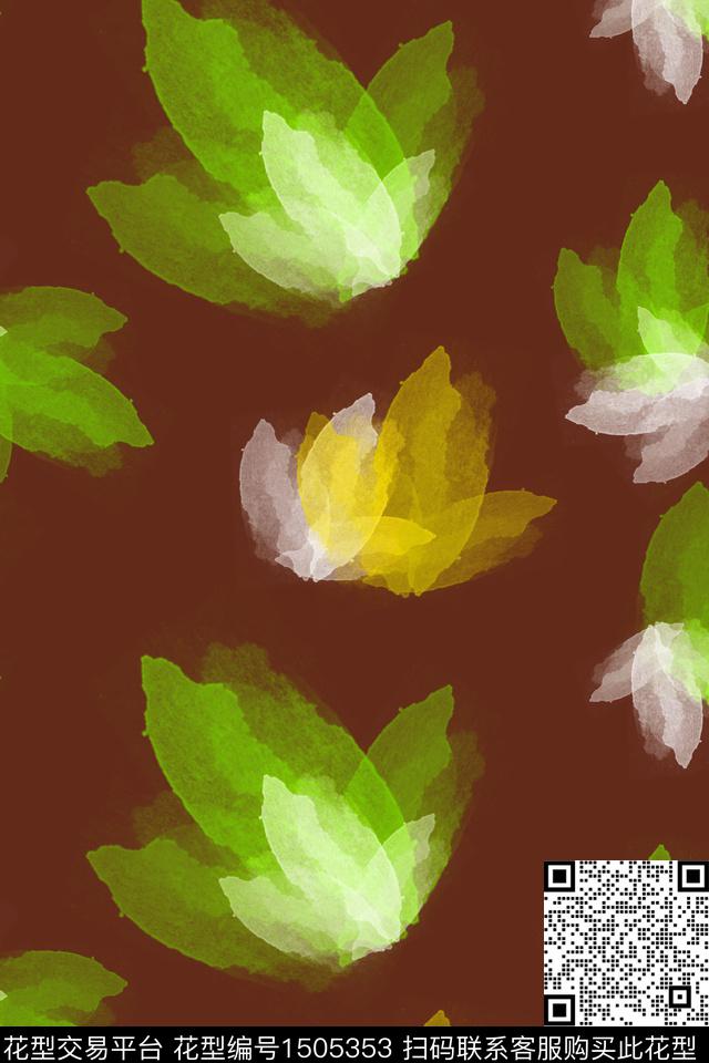 笔触花卉小碎花传统印花花型下载（图片编号: 1505353） - 瓦栏（Walan）