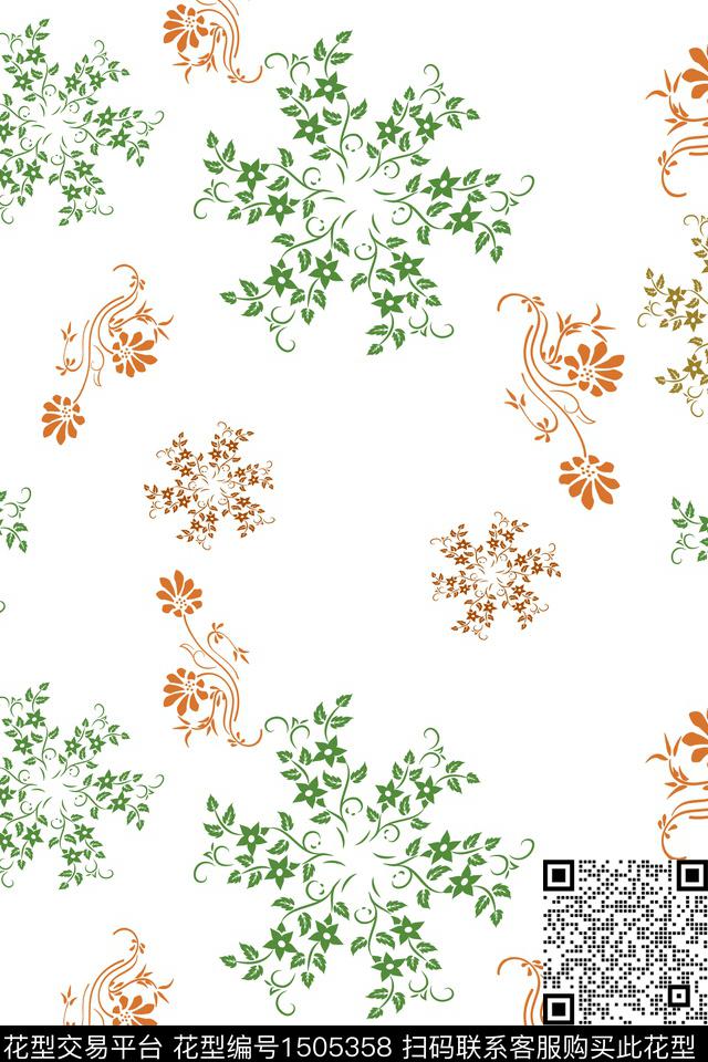 民族风花卉小碎花传统印花花型下载（图片编号: 1505358） - 瓦栏（Walan）