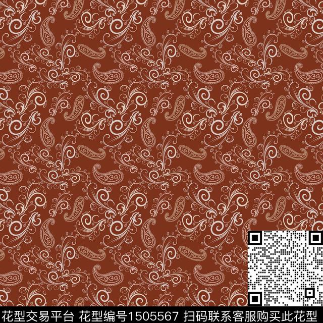 民族风古典花纹佩斯里传统印花花型下载（图片编号: 1505567） - 瓦栏（Walan）