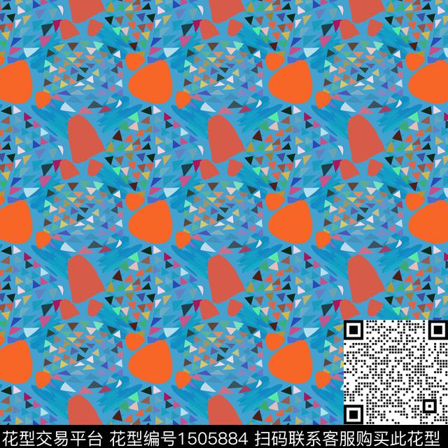 几何笔触三角形传统印花花型下载（图片编号: 1505884） - 瓦栏（Walan）