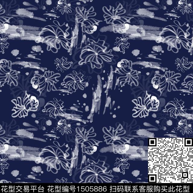 水彩花卉小碎花数码印花花型下载（图片编号: 1505886） - 瓦栏（Walan）
