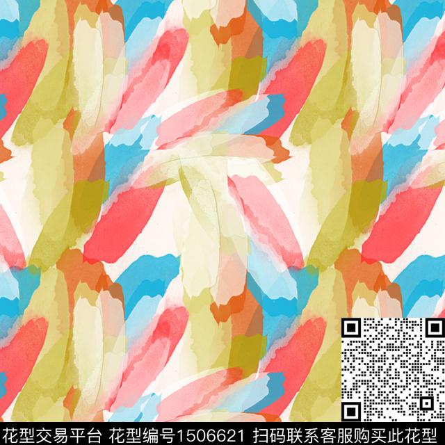 肌理笔触抽象数码印花花型下载（图片编号: 1506621） - 瓦栏（Walan）