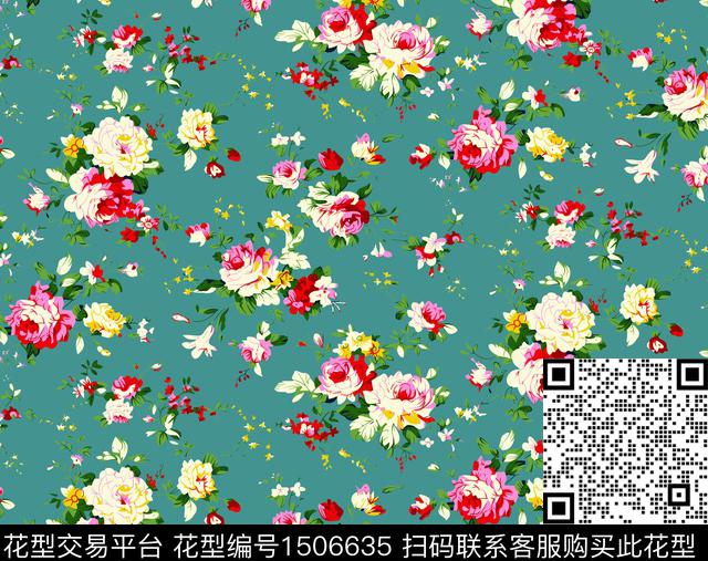 JLT2207013.jpg - 1506635 - 大牌风 年轻女性 小碎花 - 传统印花花型 － 女装花型设计 － 瓦栏