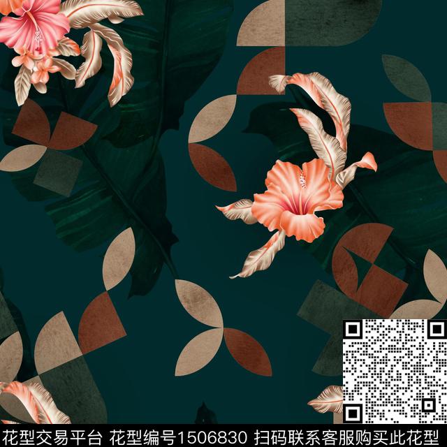 202207261.jpg - 1506830 - 水彩 几何 花卉 - 传统印花花型 － 女装花型设计 － 瓦栏