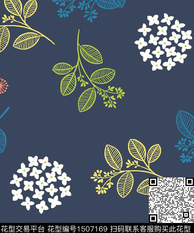 7.28dcl.jpg - 1507169 - 黑底花卉 撞色 彩底花卉 - 传统印花花型 － 沙发布花型设计 － 瓦栏