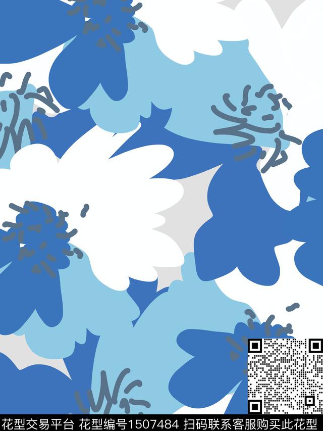 花卉花瓣年轻女性数码印花花型下载（图片编号: 1507484） - 瓦栏（Walan）
