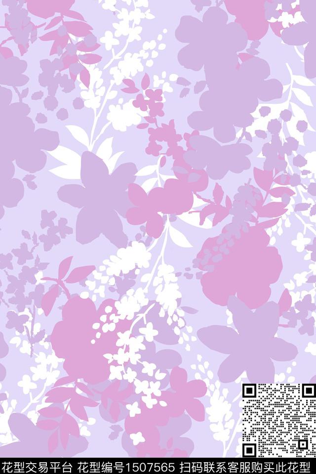 定位花烂花花型趋势花型数码印花花型下载（图片编号: 1507565） - 瓦栏（Walan）