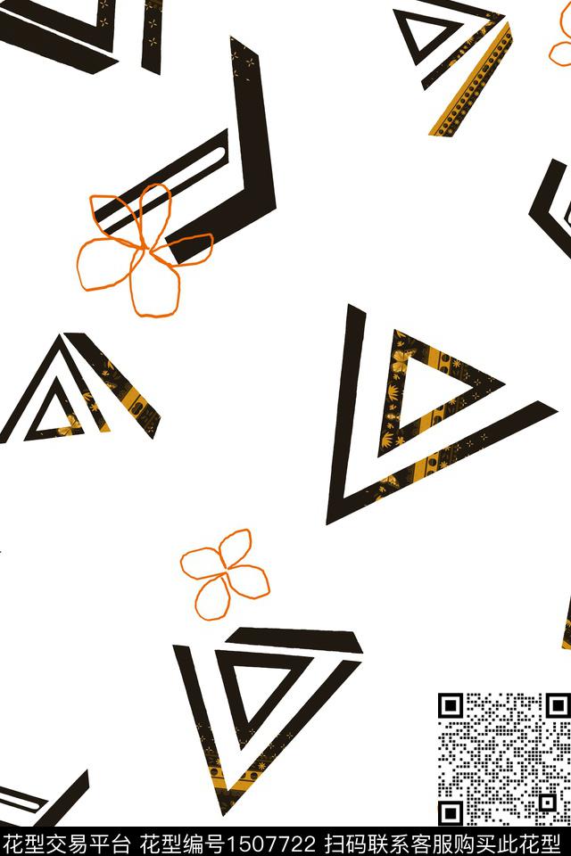 几何女装抽象数码印花花型下载（图片编号: 1507722） - 瓦栏（Walan）