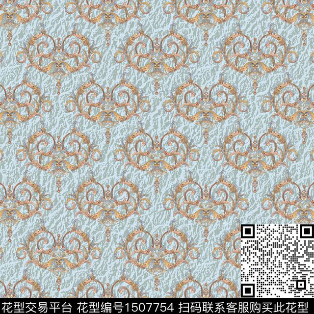 37.jpg - 1507754 - 肌理 民族花卉 传统纹样 - 数码印花花型 － 女装花型设计 － 瓦栏