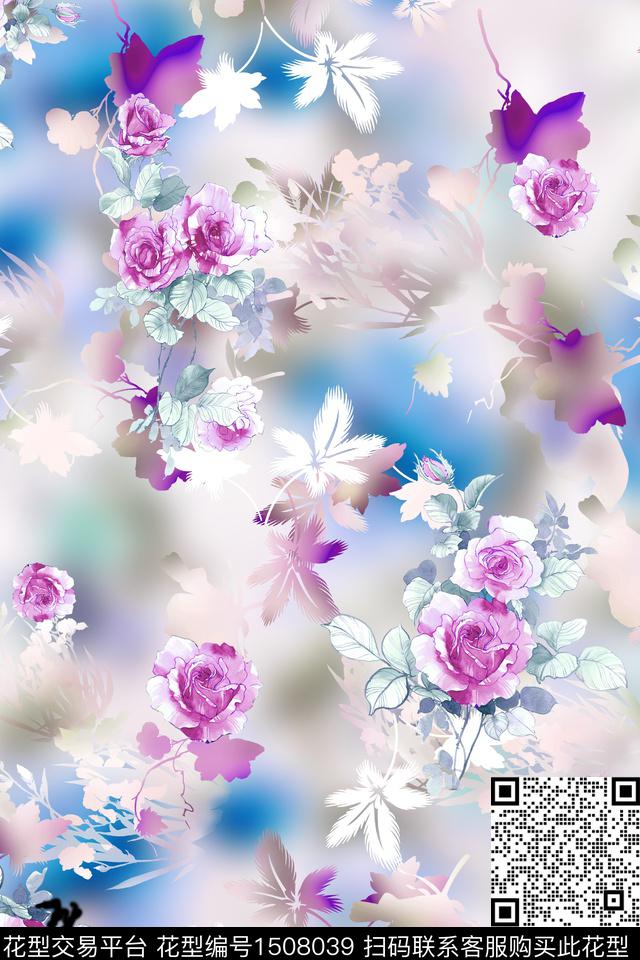 XZ3779.jpg - 1508039 - 花卉 小清新 真丝 - 数码印花花型 － 女装花型设计 － 瓦栏